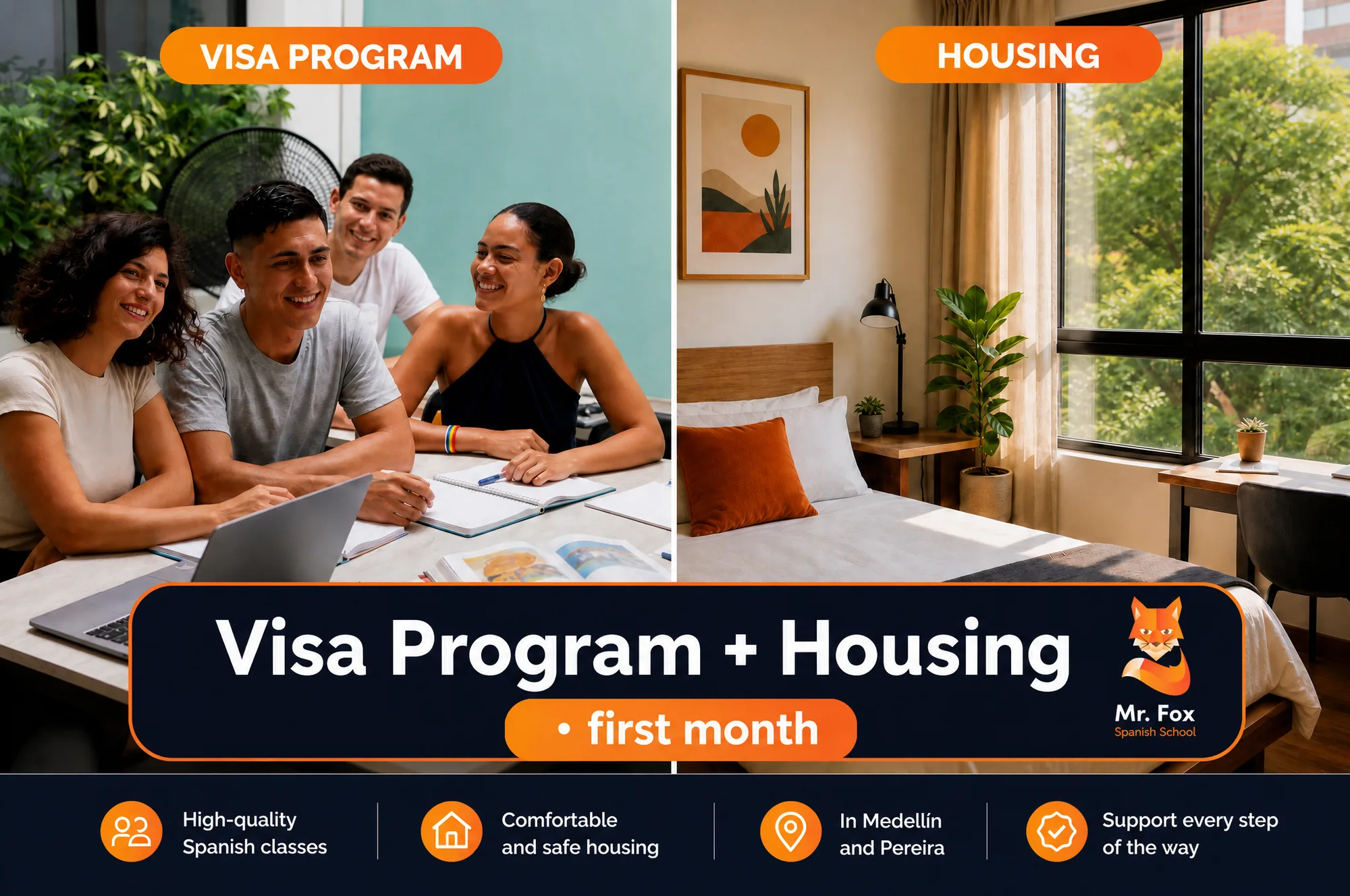 Visa Program + Housing · first month
